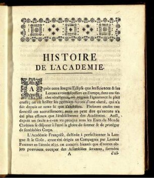 Histoire De L'Academie.