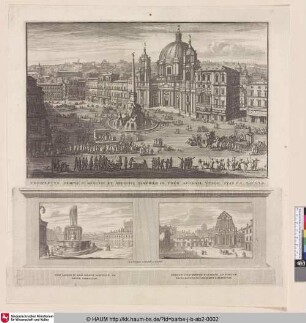 Unten: Fons saliens in area Palatii Pontificii in Monte Cabbalino; Templum S. Vincentii et Athanasii ad fontem Trivii Patrum Religiosorum S. Hieronymi