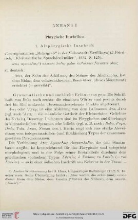 Anhang I, Phrygische Inschriften