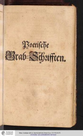 Poetische Grab-Schrifften.