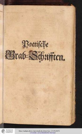 Poetische Grab-Schrifften.