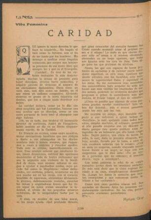 Vida femenina : Caridad