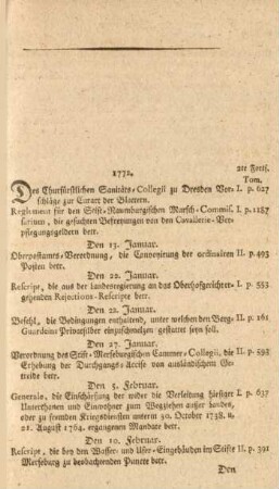 Chronologisches Register über den ganzen Augusteischen Codex und dessen Fortsetzung. II. Theil, Enthaltend das chronologische Register über die in die zweyte Fortsetzung dieser Sammlung aufgenommenen, bis zum Jahre 1800. ergangenen Chursächsischen Gesetze.