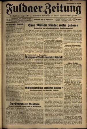 Ausgabe vom Donnerstag, den 27. Januar 1938.