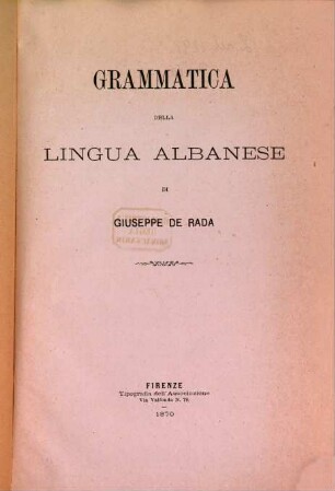 Grammatica della lingua albanese