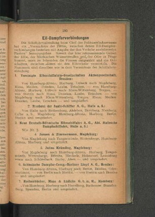 Eil-Dampferverbindungen