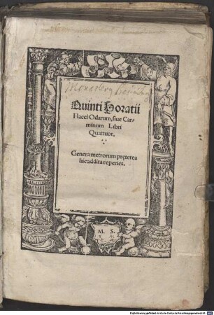 Quinti Horatii Flacci Odarum, siue Carminum Libri Quattuor