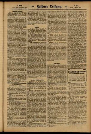 Vierte Ausgabe vom Samstag, den 11. Oktober 1913.