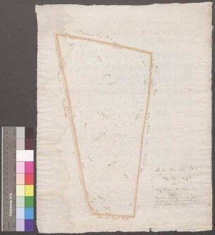 Langenburg "Der kleine Baieracker" [Neuhof] Beschreibung: Grenzen in Wasserfarben; Einteilung zur Vermessung