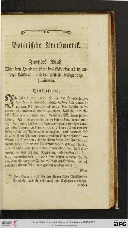 Zweytes Buch: Von den Hindernissen des Ackerbaues in andern Ländern, und den Mitteln selbige wegzuräumen
