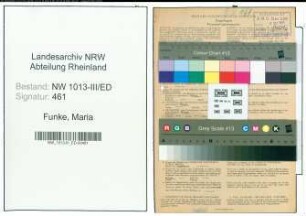 Entnazifizierung Maria Funke , geb. 14.11.1908 (Lehrerin)