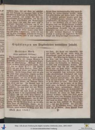 Erzählungen von Begebenheiten vermischten Inhalts.