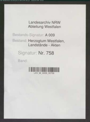 Zusammenstellung der auf dem Landtag 1722 noch nicht erörterten Beschwerdepunkte