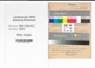 Entnazifizierung Gustav Wirtz, geb. 22.10.1886 (Postamtmann)