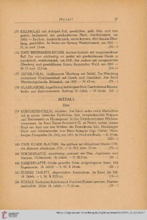 Metall (Nr. 179 - 340)
