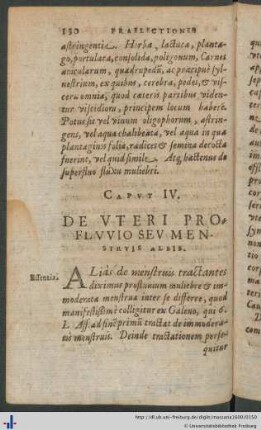 Caput IV. De Uteri Profluvio Seu Menstruis Albis.