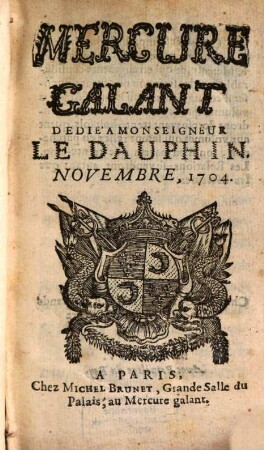 Le mercure galant. 1704, 11