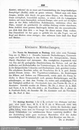 Kleinere Mittheilungen