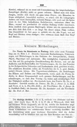 Kleinere Mittheilungen