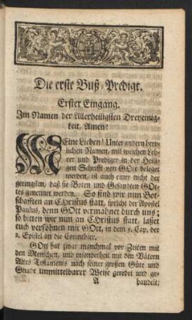 Die erste Buß-Predigt.