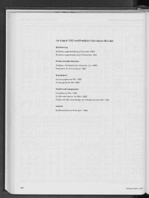 Im August 1992 veröffentlichte Statistische Berichte