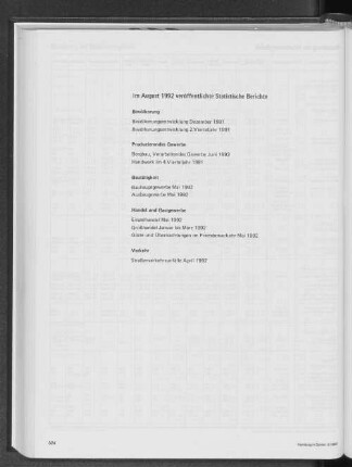 Im August 1992 veröffentlichte Statistische Berichte