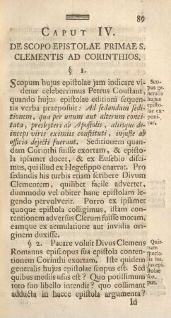 Caput IV. De scopo epistolae primae S. Clementis ad Corinthios.