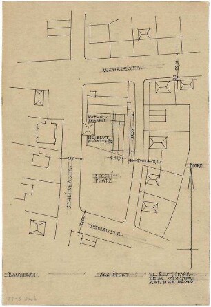 Döllgast, Hans; München; Kath. Pfarrkirche Heilig Blut - Lageplan