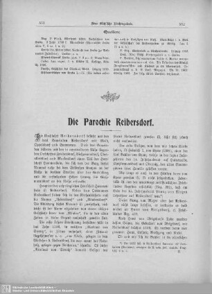 Die Parochie Reibersdorf