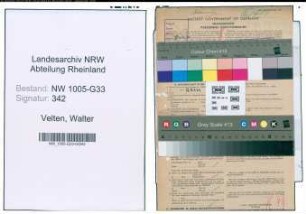 Entnazifizierung Walter Velten , geb. 01.10.1895 (Pfarrer)