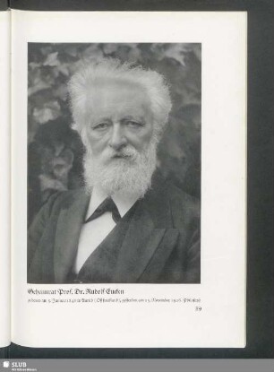 Geheimrat Prof. Dr. Rudolf Eucken