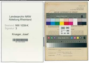 Entnazifizierung Josef Krueger , geb. 12.09.1904 (Arbeiter)