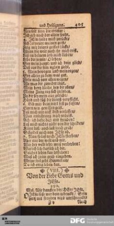 (VIII.) Von der Liebe Gottes und JEsu.