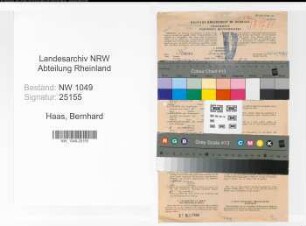 Entnazifizierung Bernhard Haas , geb. 10.09.1901 (Arbeiter)