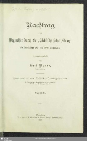 [Nachtr.]: die Jahrgänge 1897 bis 1906 umfassend