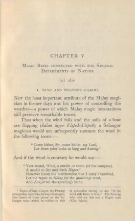 Chapter V. Magic rites connected with the several departments of nature
