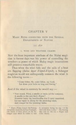 Chapter V. Magic rites connected with the several departments of nature