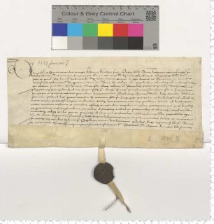 Dem Propste zu St. Johannis Dr. Joh. Knutzen präsentiert der Bardewiker Domherr Theod. Dusterhopp für eine Vikarie am Alexii Altar der Lambertikapelle den Verdener Kleriker Hieronimus Dusterhopp [lat].
