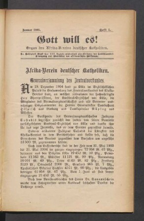 Januar 1905. Heft 1