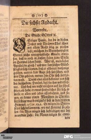 Die sechste Andacht.