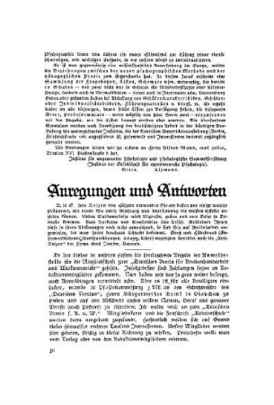 Anregungen und Antworten