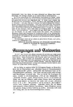 Anregungen und Antworten
