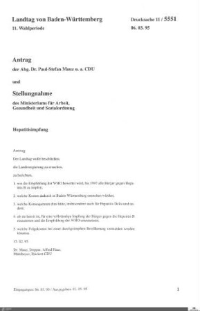 265: Landtag Baden-Württemberg, Beilagen, 1995, Bd. 39