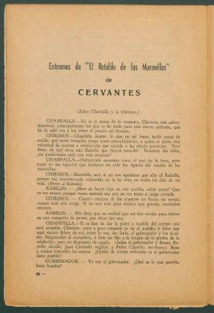 Entremes de "El Retablo de las Maravillas"