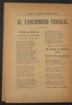 El cancionero federal