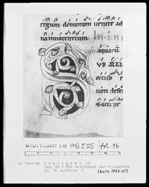 Monastisches Antiphonale — Initiale S, Folio 16recto