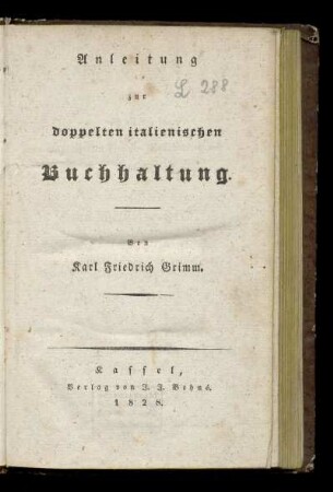 Anleitung zur doppelten italienischen Buchhaltung