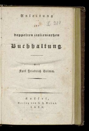 Anleitung zur doppelten italienischen Buchhaltung