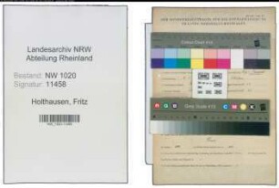Entnazifizierung Fritz Holthausen , geb. 04.05.1909 ()