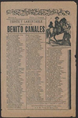 Triste y lamentable corrido de Don Benito Canales